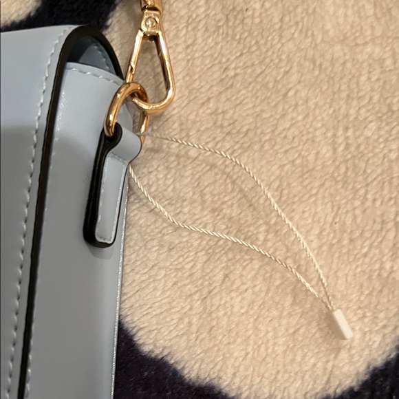 NWOT Light Blue Crossbody Bag with bag charm - Picture 5 of 11